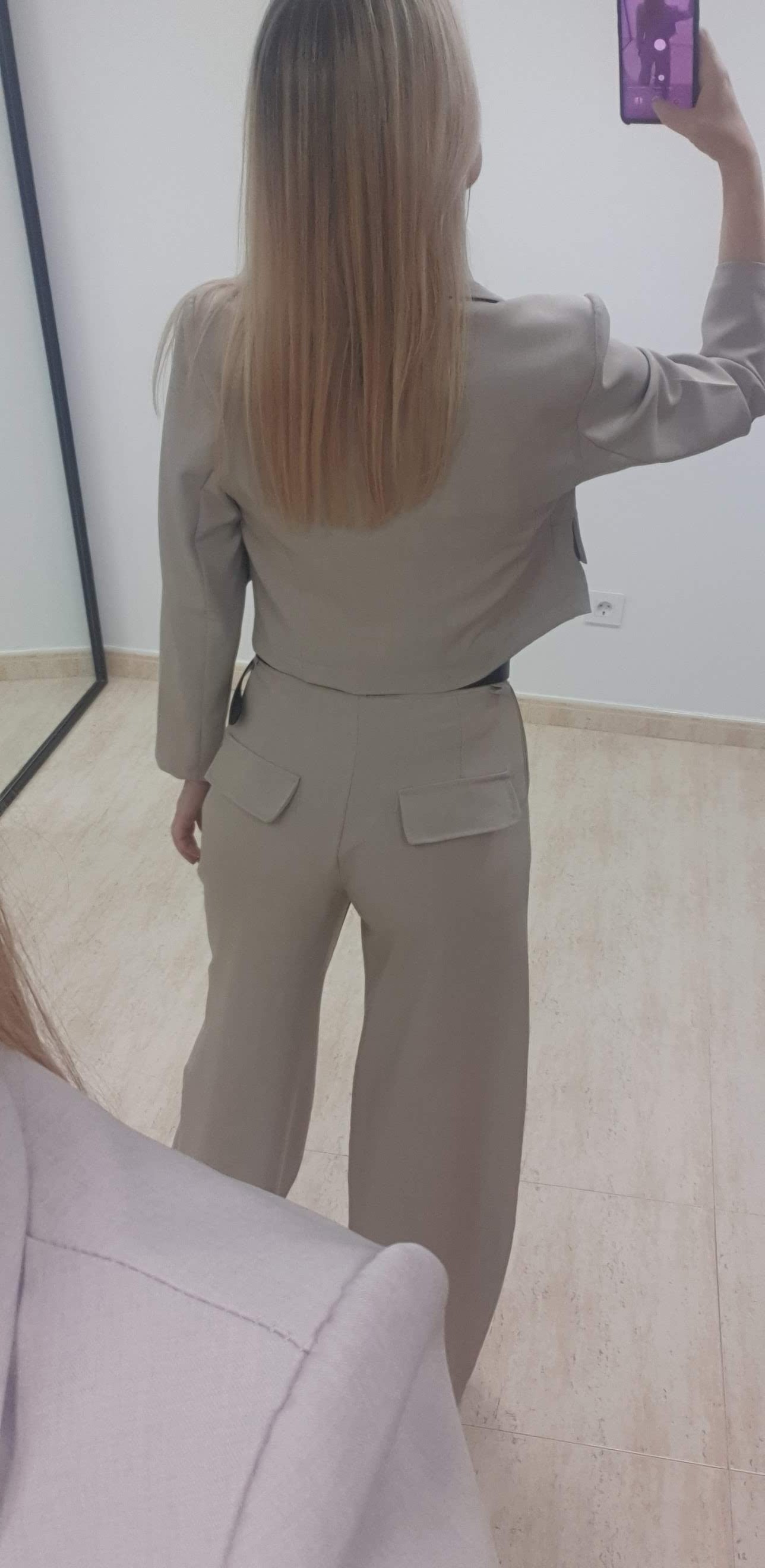 Traje chaqueta, 2 piezas, cinturón de regalo